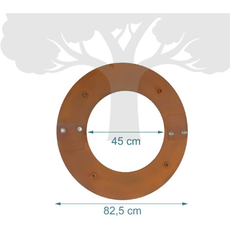 Relaxdays Tree Ring, Rust Patina, Lawn Edging for Trees & Shrubs, Ø 80 ...