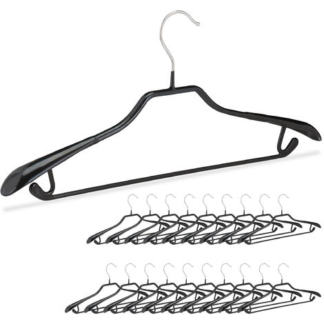 Pack of 20 Black Yaheetech 38 cm Metal Clothes Trouser Hangers with Strong Non Slip Trouser Bar 