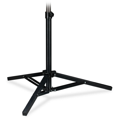 Relaxdays Parasol Base, Foldable Tripod, Umbrella Stand, Garden & Camping, 25-32 mm, HWD: 55x76x76 cm, Steel, Black (1/5)