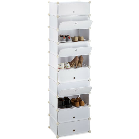 Relaxdays 10 Tier Shoe Rack, Large Shoe Cabinet, Stacking Shoe Organizer,  Space-Saver, app. 176 x