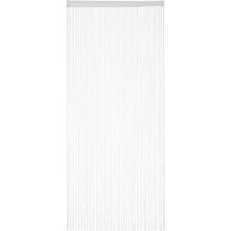 Relaxdays White String Curtains, Can be Shortened, With Eyelet Top for Windows & Doors, Fly Screen, 90x245, White