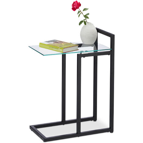 Black metal deals pedestal side table