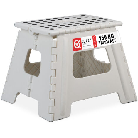 Relaxdays Folding Stool L, Portable, Step Stool, Kids’ Bathroom Stool for up to 120 kg, Plastic, 32.5 cm Tall
