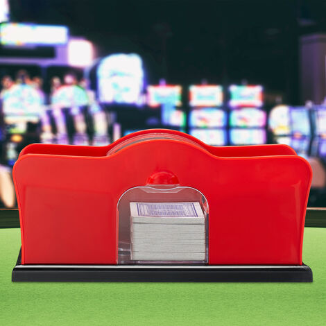 Relaxdays manual card shuffler, 2 decks, hand cranked, shuffling ...