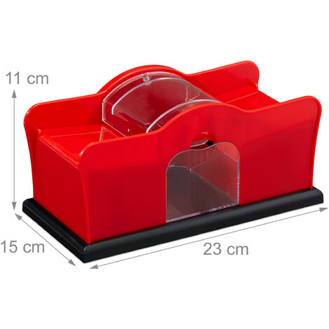 Relaxdays manual card shuffler, 2 decks, hand cranked, shuffling ...