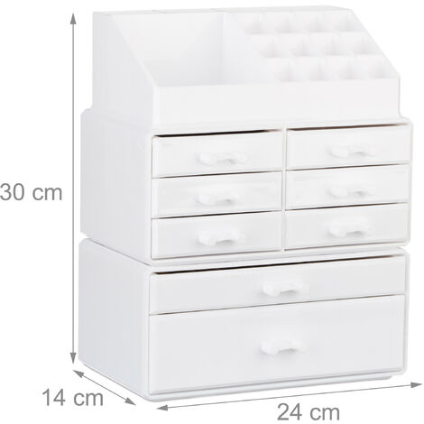Stack Makeup Box Relaxdays Makeup Organizer with Drawers, Stacking Makeup and Jewellery ...