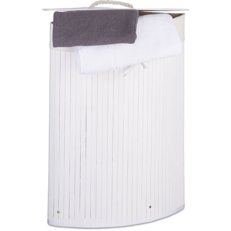 White linen laundry sale basket