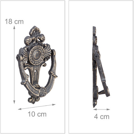 Relaxdays Cast Iron Coat Rack, 5 Hooks, Antique Cottage Style, HxWxD: Approx 17 X 35 X 3.5 Cm, Black