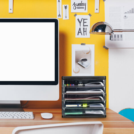 Relaxdays Filing Rack, 5 Slots, Docuent Organiser, Agazines - View #12