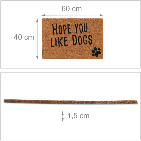 Relaxdays Doormat With Slogan, Hope You Like Dogs, Animal Theme ...