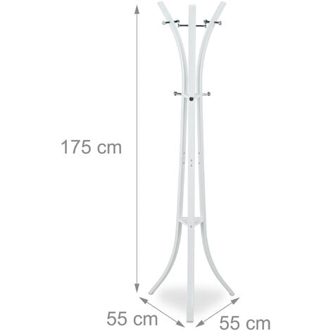 Relaxdays Coat Rack “Style”, Sturdy Metal Standing Garment Rack for Jackets & Coats, 175 cm, White