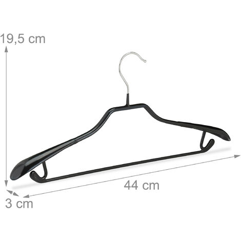 30 Quality Heavy Duty Metal Coat Hangers with Black Rubber Coating for Non  Slip Pants (30)