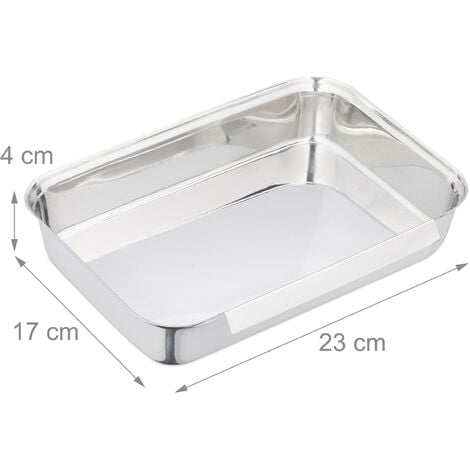 Relaxdays Breading Trays Stainless Steel, Fish Batter Station