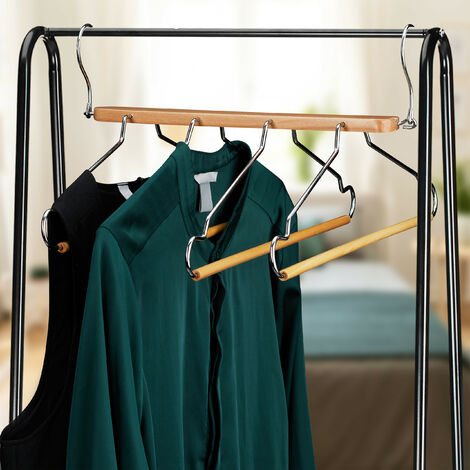 Set of 3 Relaxdays Multi Clothes Hanger, Holder with 4 Flexible Coat Hangers,  Organiser, Metal Hooks