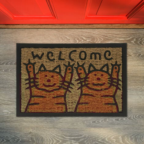 Welcome-ish Custom Doormat, Cats In A Box Outdoor Door Mat Gifts For Cat Lovers