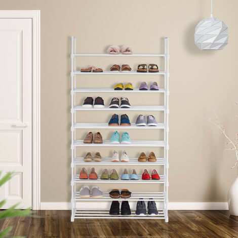 Relaxdays XXL Shoe Rack 10 Levels Plug in System Hallway Storage Tower Stable Extendable 175 5