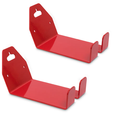 Relaxdays Set of 2 Pedal to Wall Bracket for Bicycles, Metal, Wall Mounted, for Bike Wall Storage, 10 x 14.5 cm, Red
