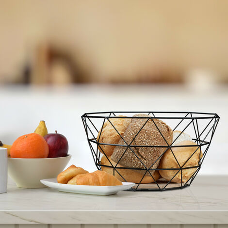 Relaxdays Fruit Bowl Decorative Wire Basket Fruits Vegetables