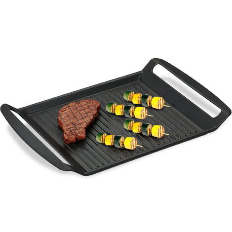 Relaxdays Grill Plate, Gas Electric Cooker, Griddle for Meat