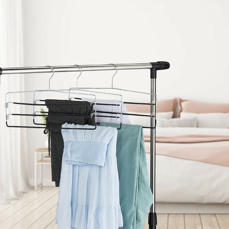 Relaxdays Set of 3 Trousers and Skirts Hangers, Non-Slip, Space-Saving,  Wardrobe Organisation, 25 x