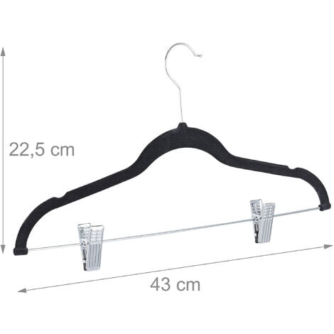 Black Plastic Top Clothes Hangers - 43cm