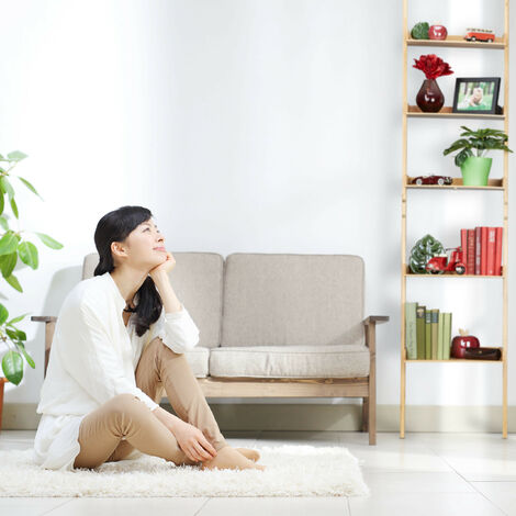 Relaxdays Bamboo Ladder Shelf, 5 Tiers ...