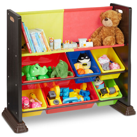 Fabric toy storage bins top