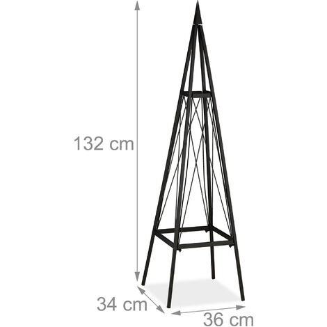 Relaxdays Garden Obelisk, Pyramid, Climbing Plants Support, Metal, Free ...