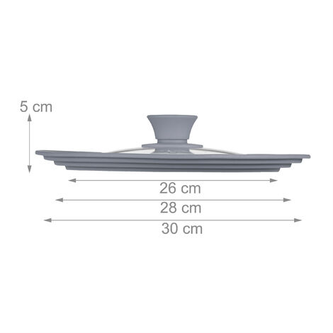 2x Coperchio Universale in Vetro, con Bordo in Silicone per