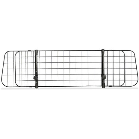 Relaxdays Dog Car Guard, Safety Gate, Separator, Universal Size, Large, Adjustable Width, HxW: 32 x 92-136 cm, Black