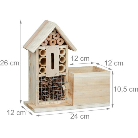 Relaxdays Insect Hotel Plant Pot In Nesting Aid For Bees For