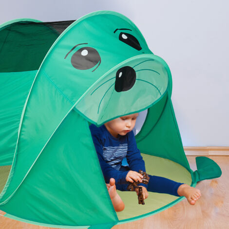 Relaxdays Children's Play Tent, Seal Animal, Pop Up, House, Indoor