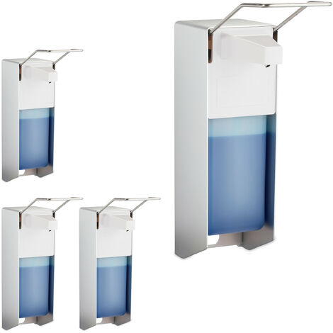 Relaxdays Set of 4 Soap Dispensers, 1000 ml, Lever, Sanitiser Container ...