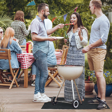 Relaxdays Floor Mat, BBQ, Grill, Splatter, Protection, Garden, Board, Outdoor, Durable, HxW: 120x100 cm Matte, Charcoal