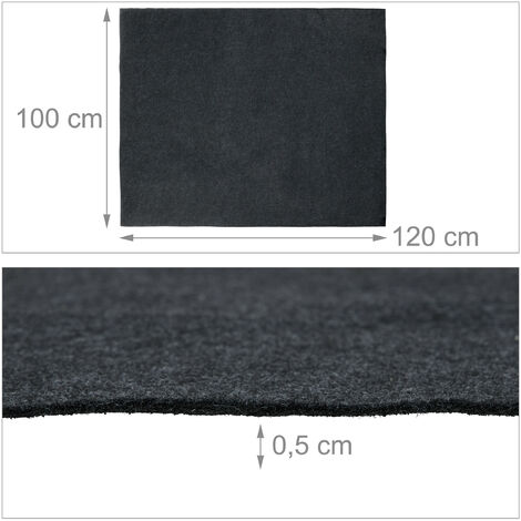 Relaxdays Floor Mat, BBQ, Grill, Splatter, Protection, Garden, Board, Outdoor, Durable, HxW: 120x100 cm Matte, Charcoal