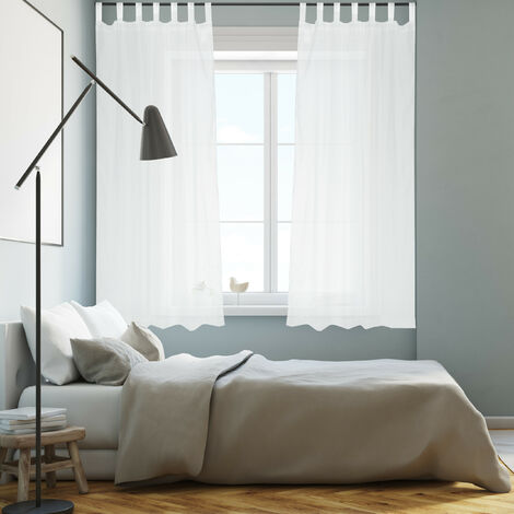 Relaxdays Curtains, Set of 2, Semi ...