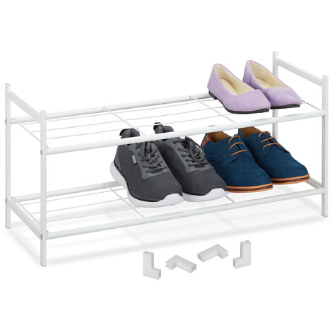 SONGMICS Shoe Rack, 12-Tier Tall Metal Shoe Storage Organizer for Closet,  Entryway, Garage, Set of 2 6-Tier Big Stackable Shoes Rack Shelf