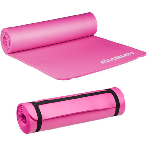 Relaxdays 2x Yoga Mats, for Pilates and Other Exercises, With Carry Straps,  for Gym or Home