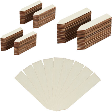 Set of 180 Relaxdays Plant Labels, For Labelling Flower & Herb Pots, Garden Tags, Wooden Markers, 10.5 cm, Natural