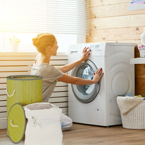 Relaxdays, 3x Bamboo Laundry Baskets ...