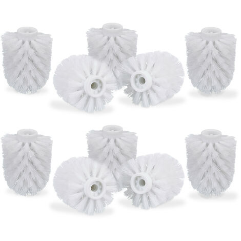 Relaxdays Toilet Brush Head Set of 10, Loose Toilet Brushes, 9.5 mm  Threads, Replacement Heads, Diameter