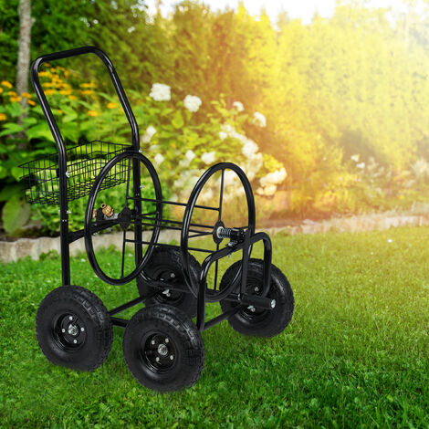 Relaxdays Hose Trolley, Up to 75 Meters, 4 Wheels, H x W x D: 95.5