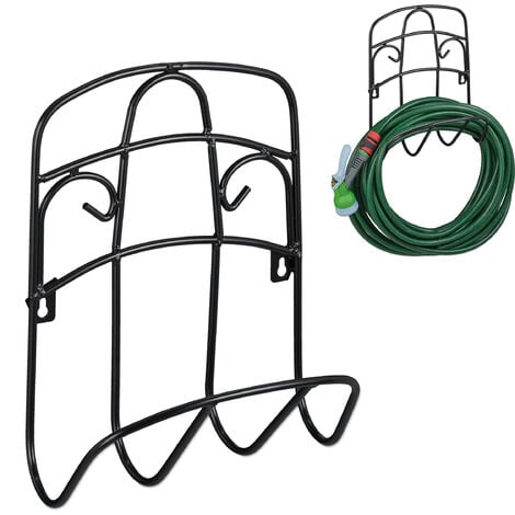 Relaxdays Hose Pipe Holder, Wall Mounted, for 38 m 5/8'' Hoses, Hang from  Outdoor Shed