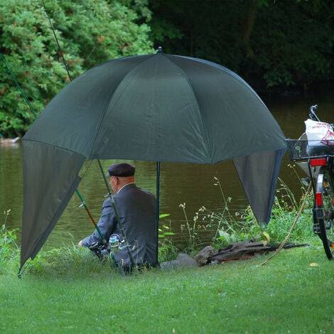Relaxdays Fishing Umbrella, with Side Walls, Water-repellent