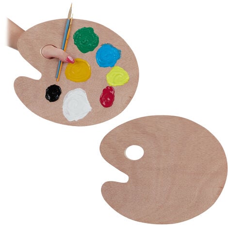 Relaxdays Paint Mixing Palette, Artist Palette with Thumb Hole, for  Beginners & Professionals, 20 Wells, Plastic, White