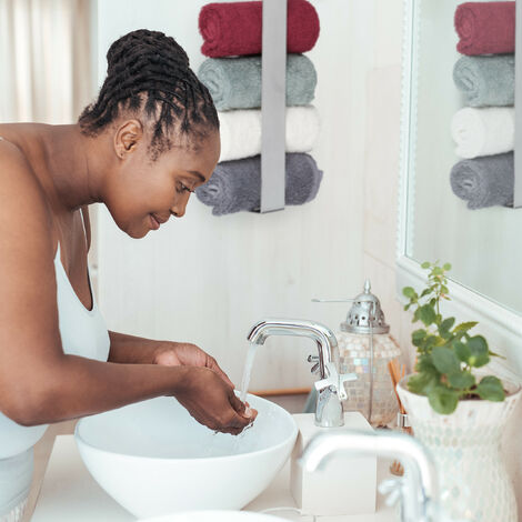 Relaxdays 2x Towel Rails, Self-Adhesive, 430 Stainless Steel, Bathroom, Kitchen, No Drilling, HWD: 45x4x6 Cm, Silver