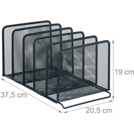 Relaxdays Document Holder, 5 Compartments, Mesh Design, File Rack, H x ...