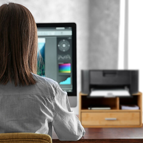 Relaxdays Bamboo Cosmetics Organiser, Multifunctional, 4 Compartments Drawer Desk Storage Natural 49967793 - View #5