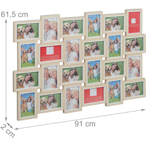 Collage Multiple Picture Frames for 6 Photos in 4 x 6 Inches Wooden, MDF  Wall Mounting Frame (Natural)