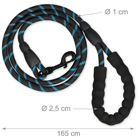 Relaxdays Dog Lead Reflective, 150 cm, Padded Loop, Leash for Small ...